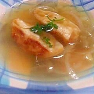 から揚げ餃子入り玉ねぎスープ♪